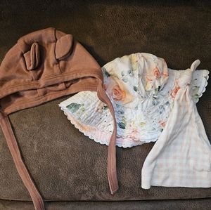 Newborn Baby Girl Hat Lot NB